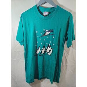 High Wind Sugar Mountain skiing Penguins Womens t shirt Size Large